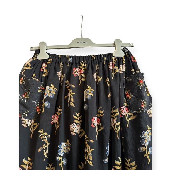 COMME DES GARÇONS Tricot Floral Print/Cable knit Midi Skirt, One size - Picture 6 of 16